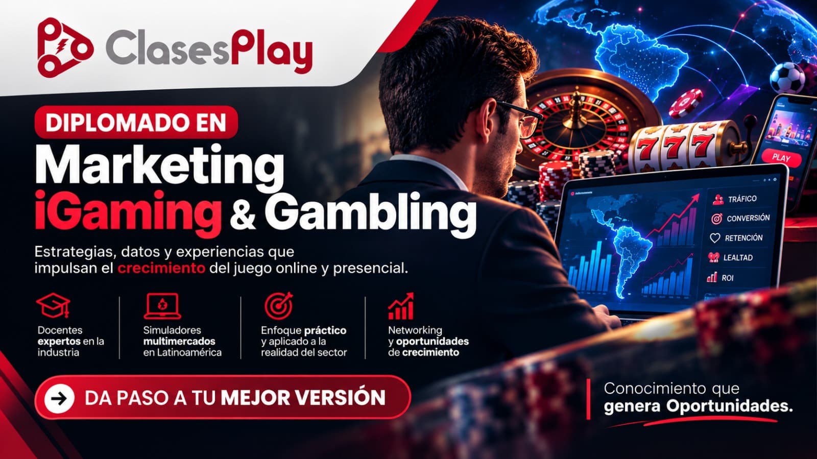 Clases Play impulsa la formación estratégica en la industria del juego con el Diplomado en Marketing iGaming &amp; Gambling.